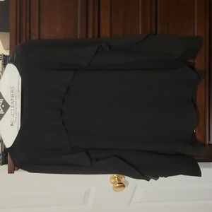 Black ruffled blouse